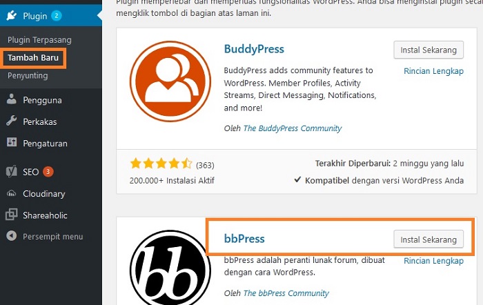 cara membuat forum blog wordpress bbpress