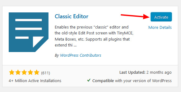 cara mengembalikan editor classic wordpress