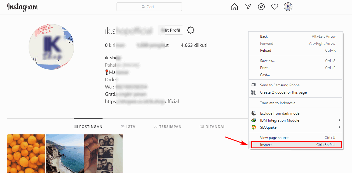 cara upload video di instagram lewat google chrome
