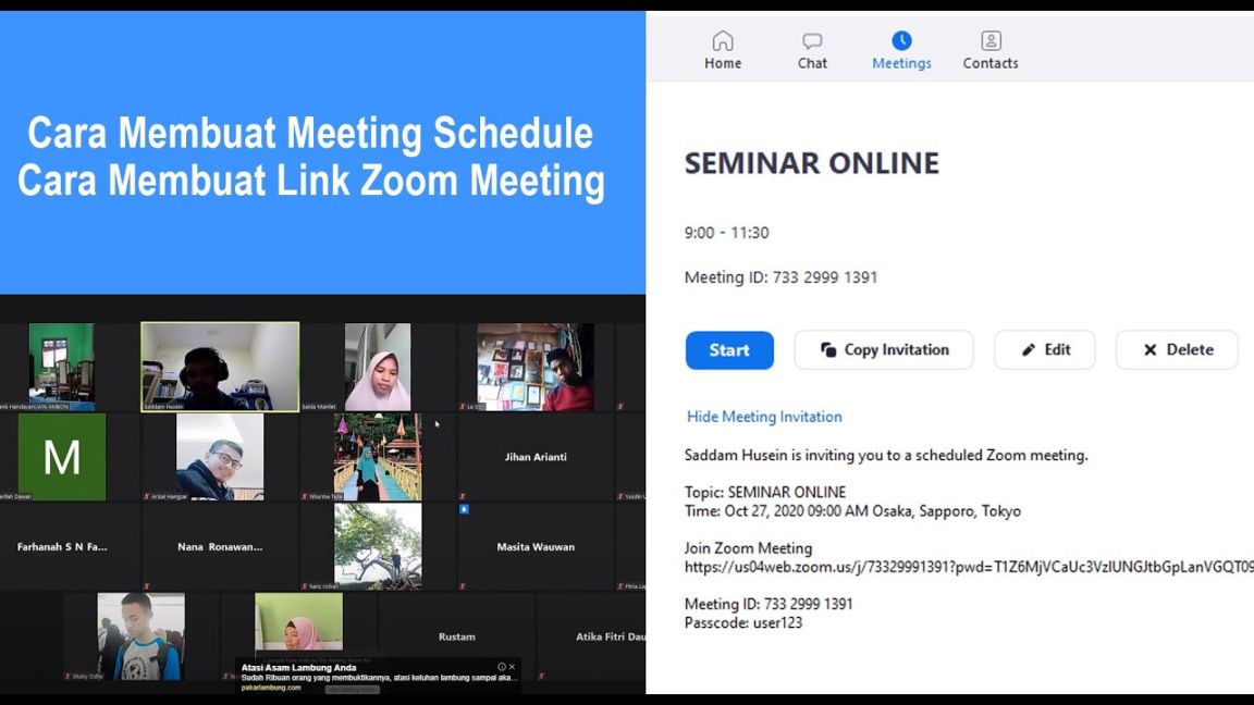 cara membuat link zoom meeting: CARA MEMBUAT LINK ZOOM UNTUK DIBAGIKAN - TUTORIAL ZOOM MEETING CLOUD