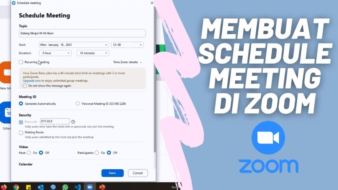cara membuat link zoom meeting: Cara Membuat Meeting Schedule Zoom Meeting di Laptop/PC