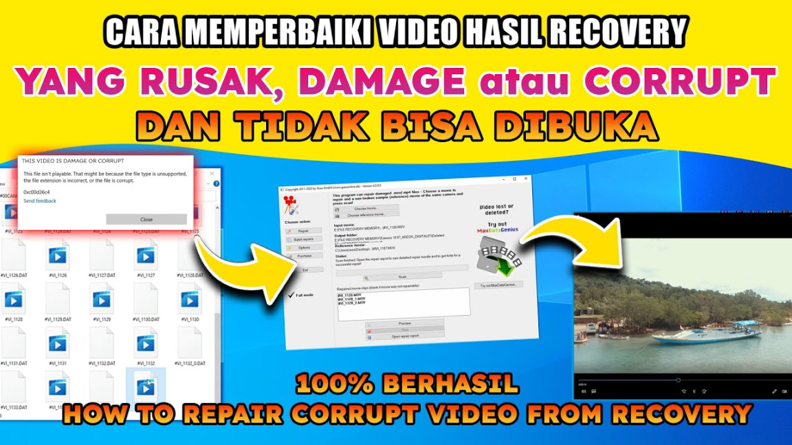 workintool mengembalikan file yang terhapus di pc: CARA MEMPERBAIKI VIDEO YANG CORRUPT ATAU RUSAK DARI HASIL RECOVERY