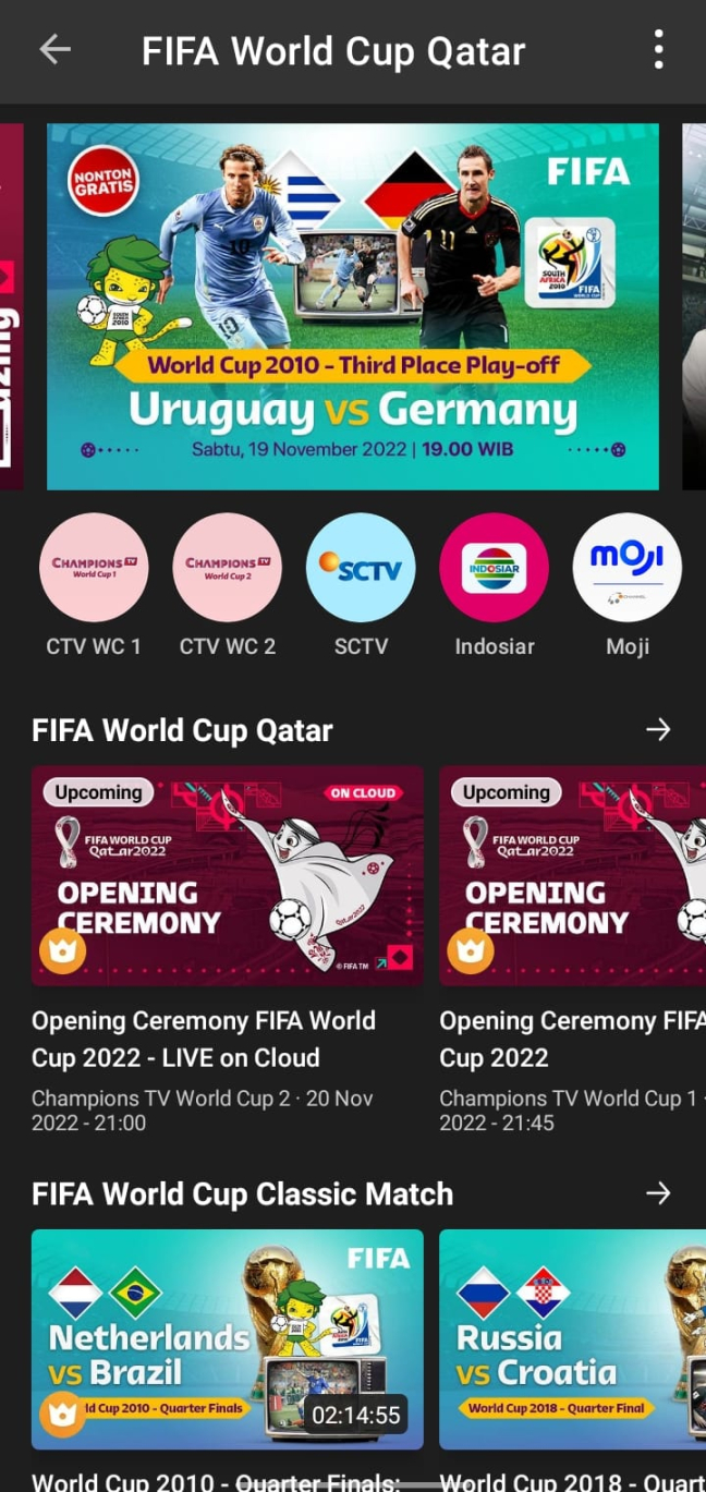 cara nonton dan streaming piala dunia 2022: Cara Nonton Live Streaming Piala Dunia  Online di HP dan Gratis